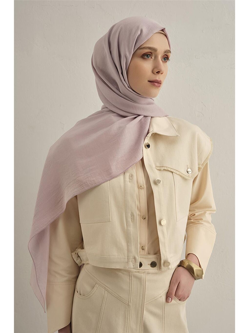 Pembe Bordürlü Lyocell Şal 43-2