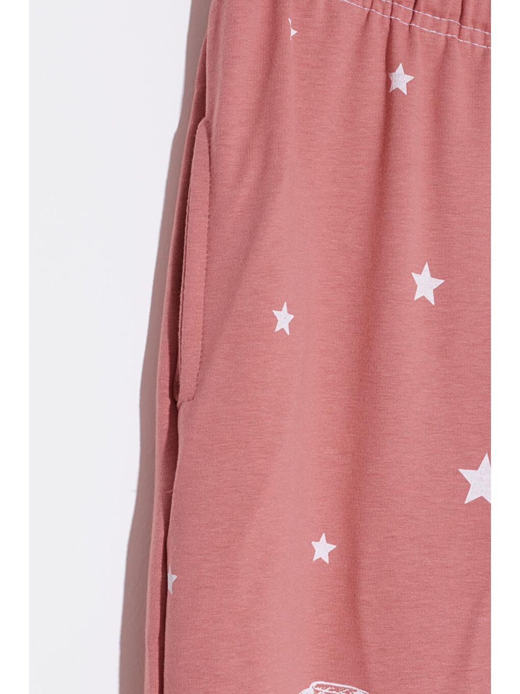 Pembe Kız Çocuk Gül Kurusu Yıldız Desenli 9-16 Yaş Eşofman Altı 2068-5-2