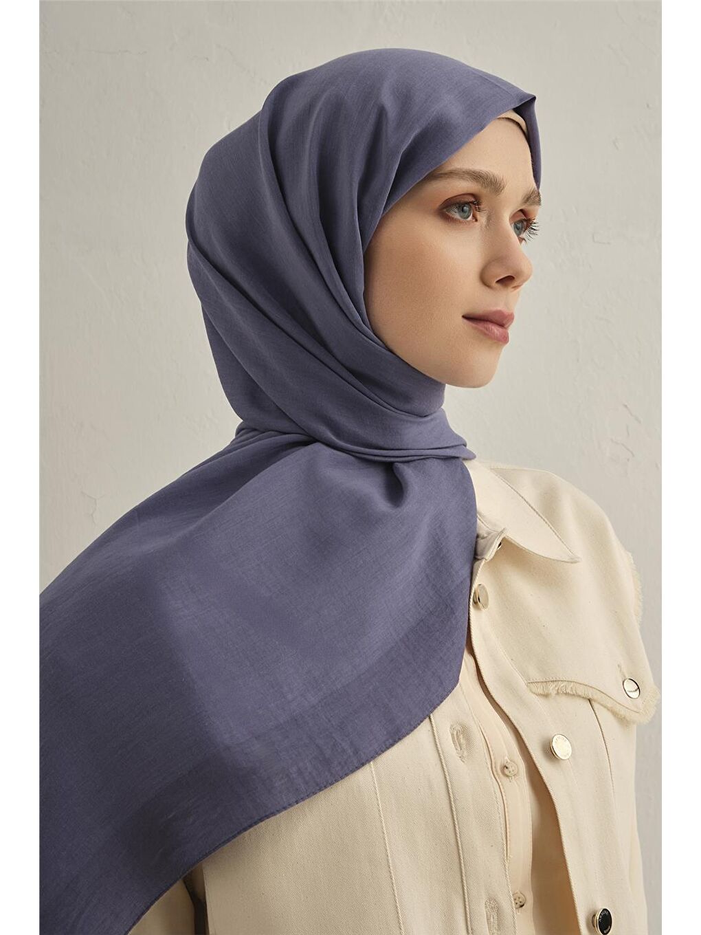 Lila Bordürlü Lyocell Şal 42-3