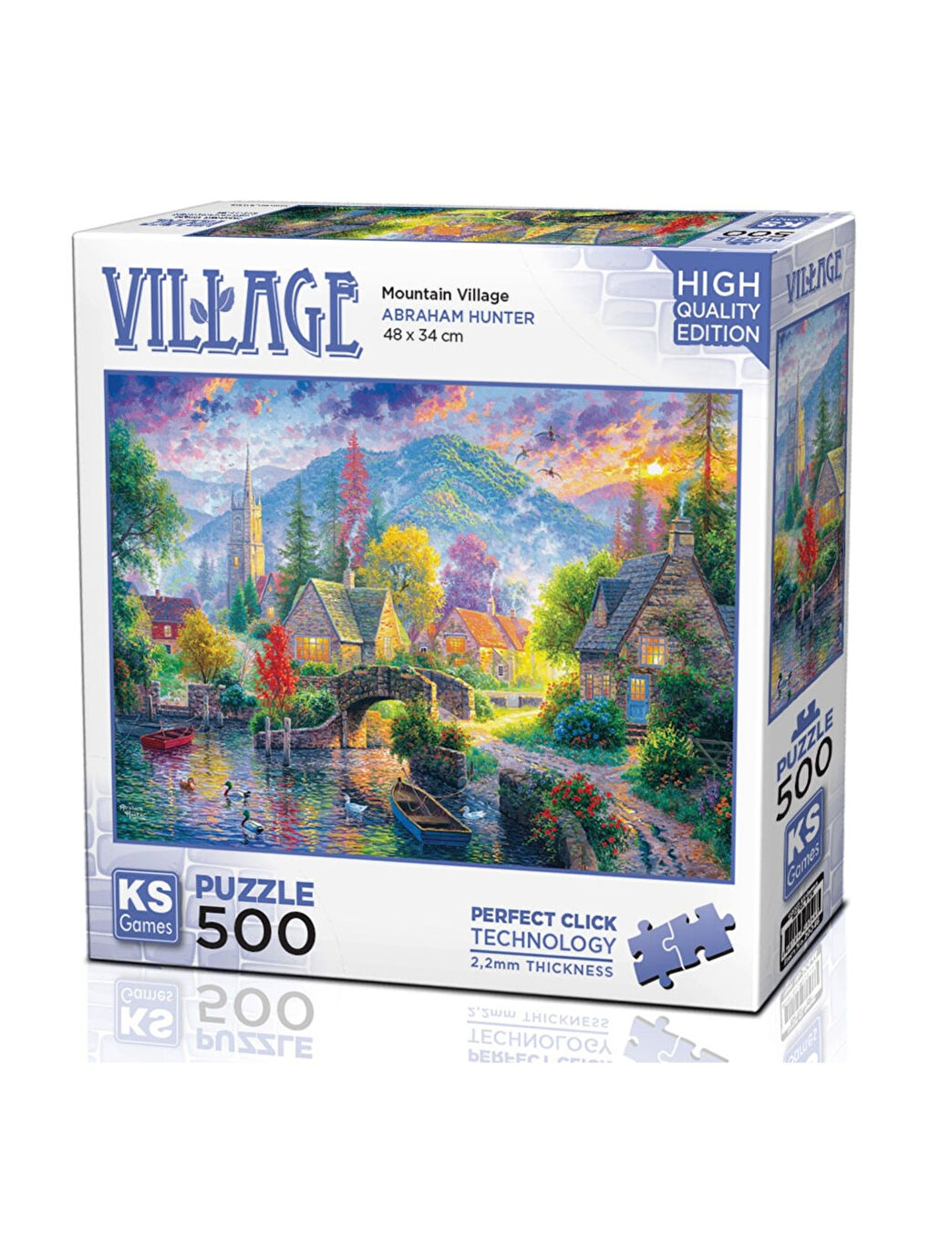 KS GAMES Renksiz Puzzle 500 Parça Mountain Village 20046