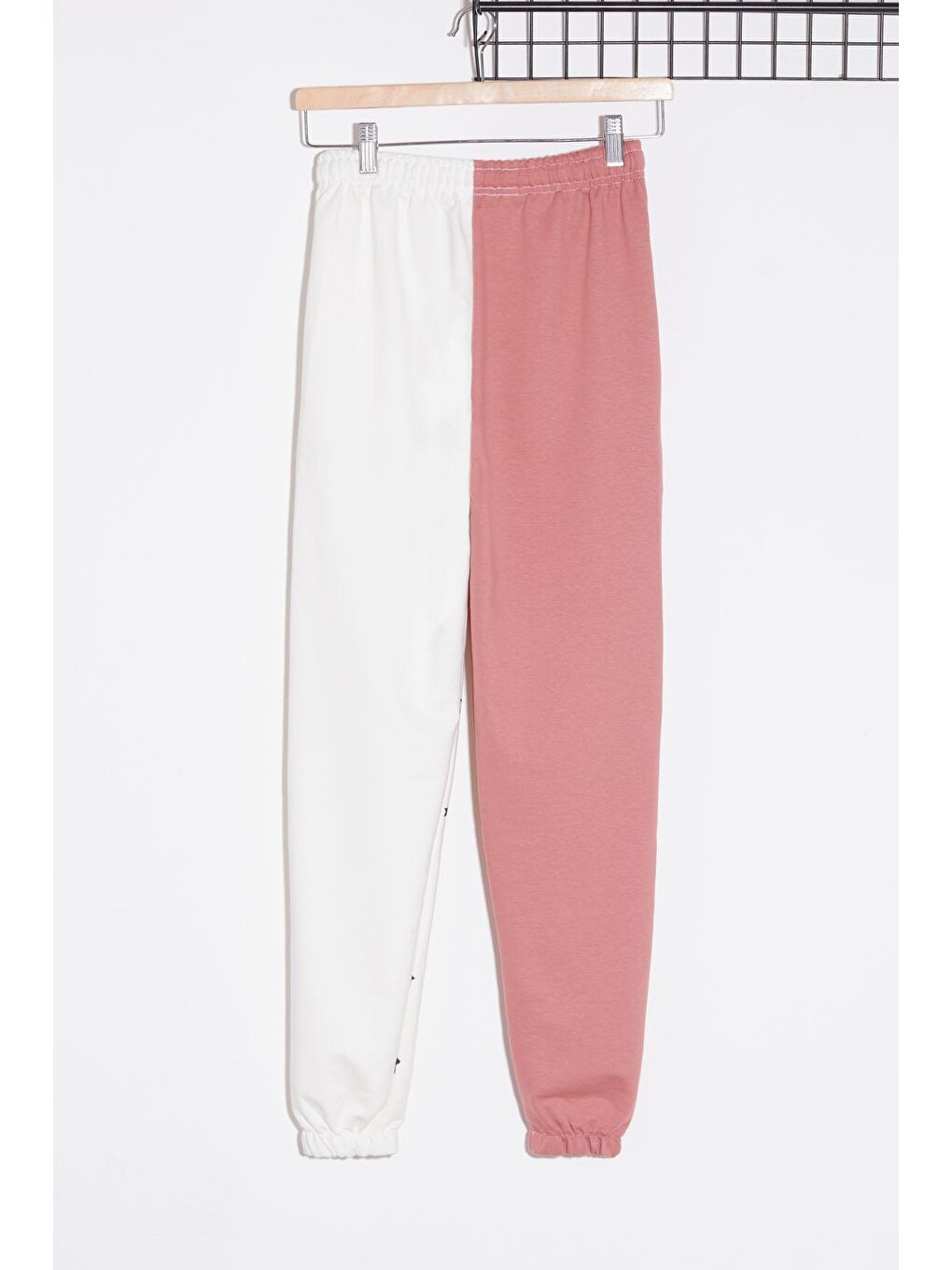 Pembe Kız Çocuk Gül Kurusu Yıldız Desenli 9-16 Yaş Eşofman Altı 2068-5-3