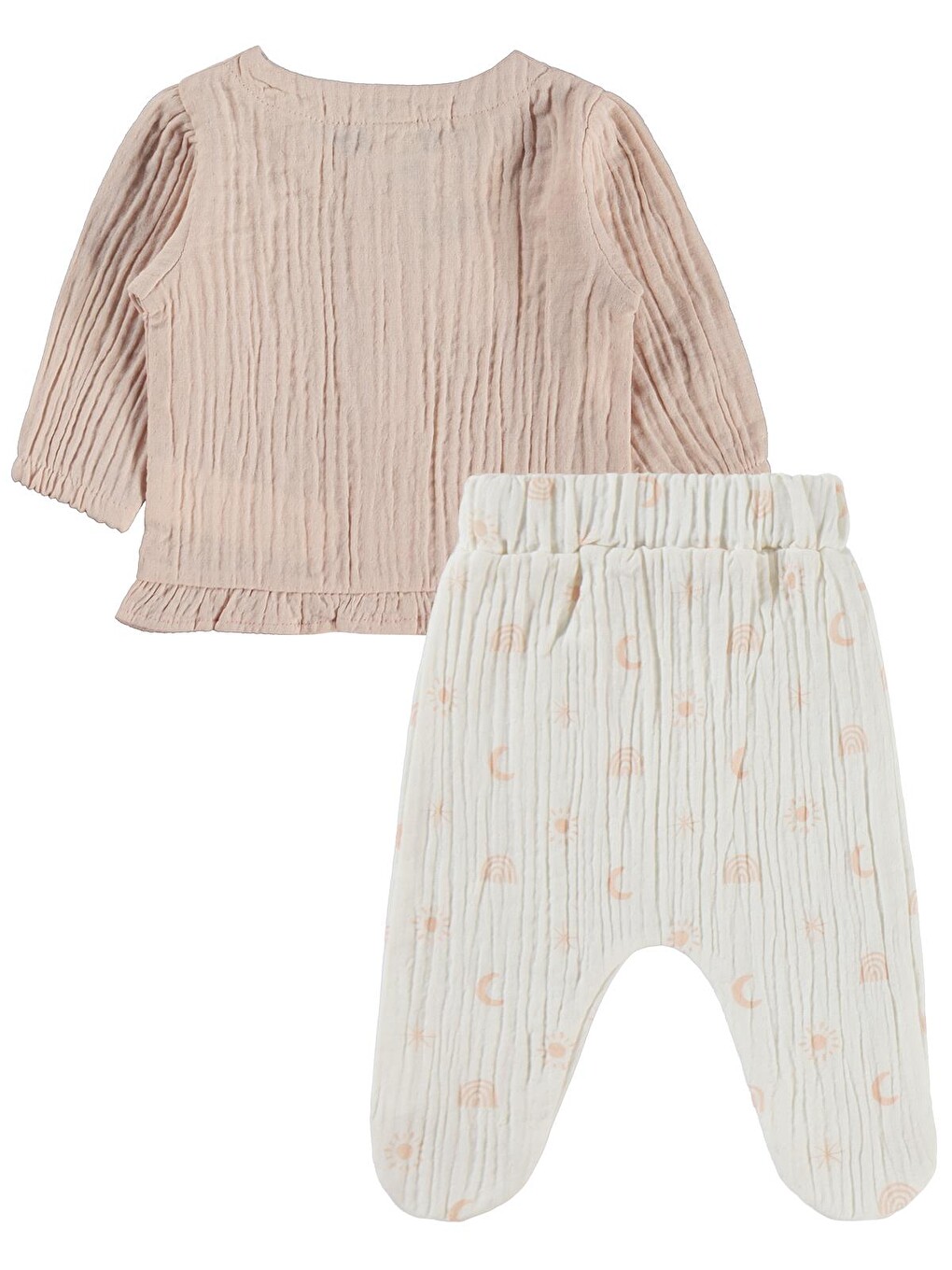 Baby Baskılı 1-9 Ay Pijama Takımı - Ekru-2