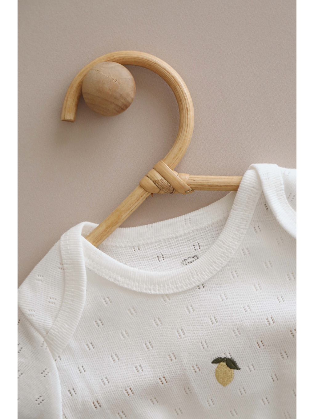 Ekru Limon Nakışlı Kısa Kollu Bebek Body-3