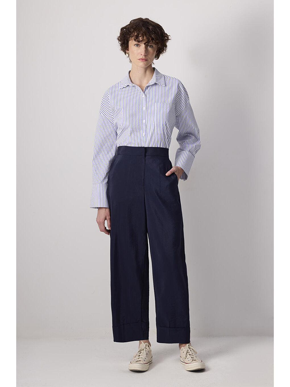 Lacivert Double Paça Kupra Pantolon