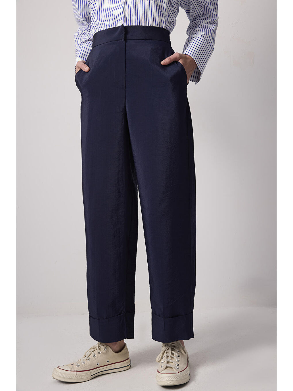 Lacivert Double Paça Kupra Pantolon-1