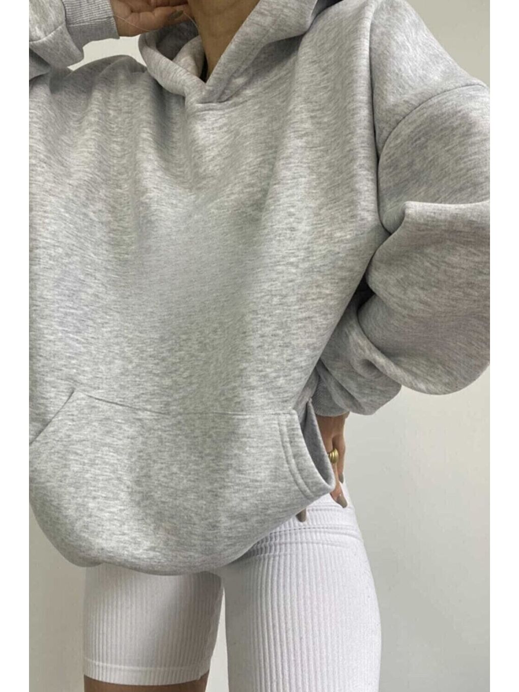 Trendseninle Açık Gri Grimenaj Dont Hoodie Sweatshirt - 1