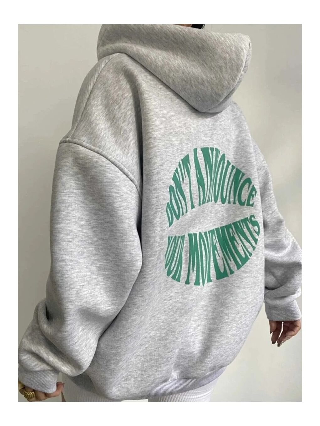 Trendseninle Açık Gri Grimenaj Dont Hoodie Sweatshirt