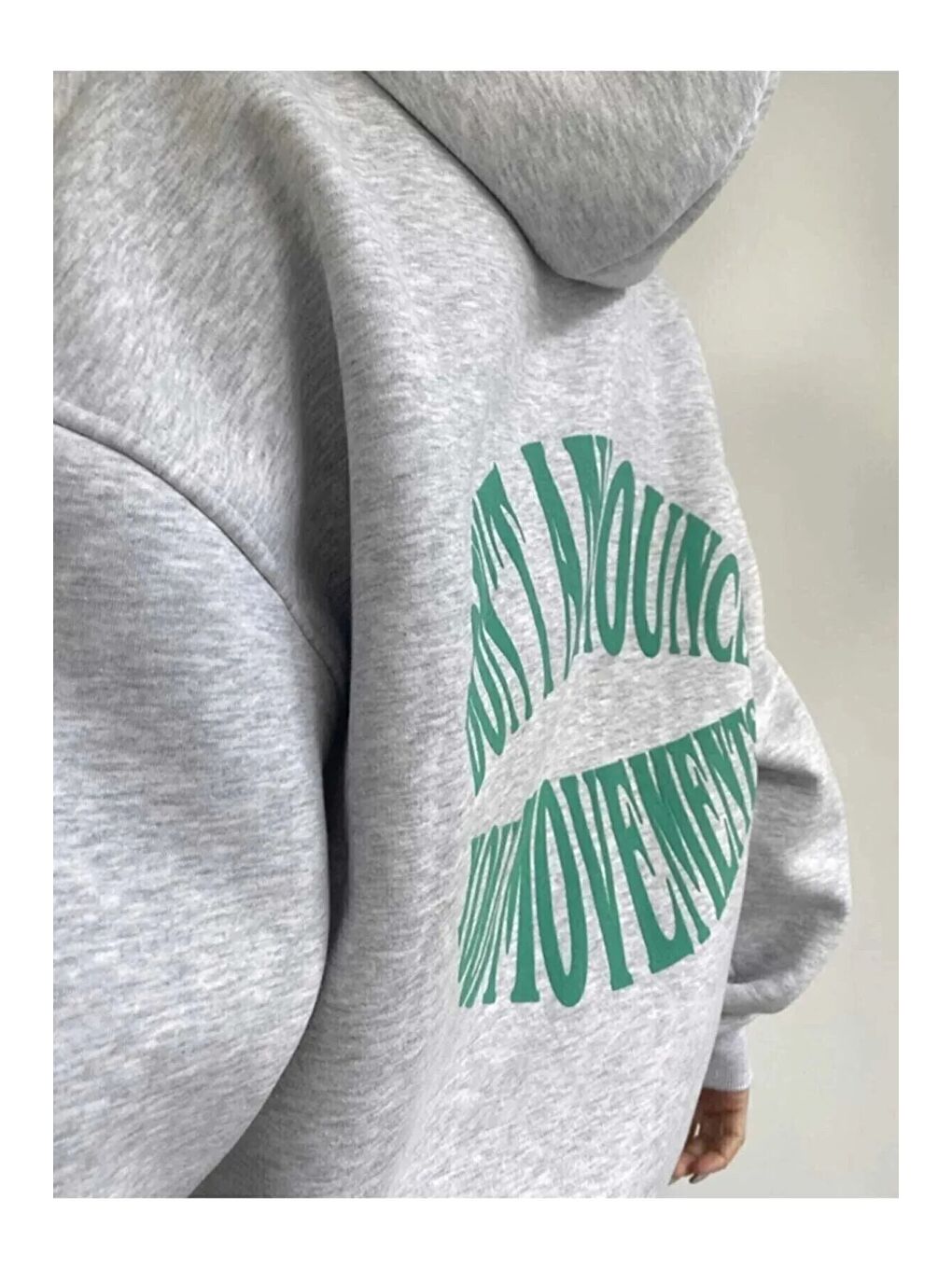 Trendseninle Açık Gri Grimenaj Dont Hoodie Sweatshirt - 2