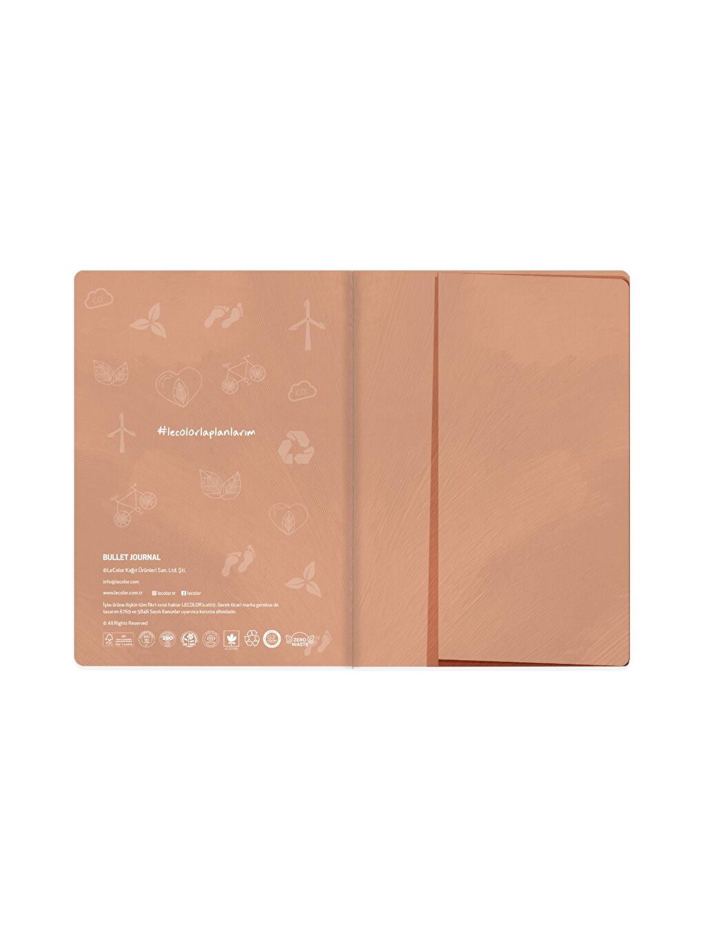 LE COLOR Karışık 17X24 Keten Noktalı Bullet Journal Defter Kelebek - 7