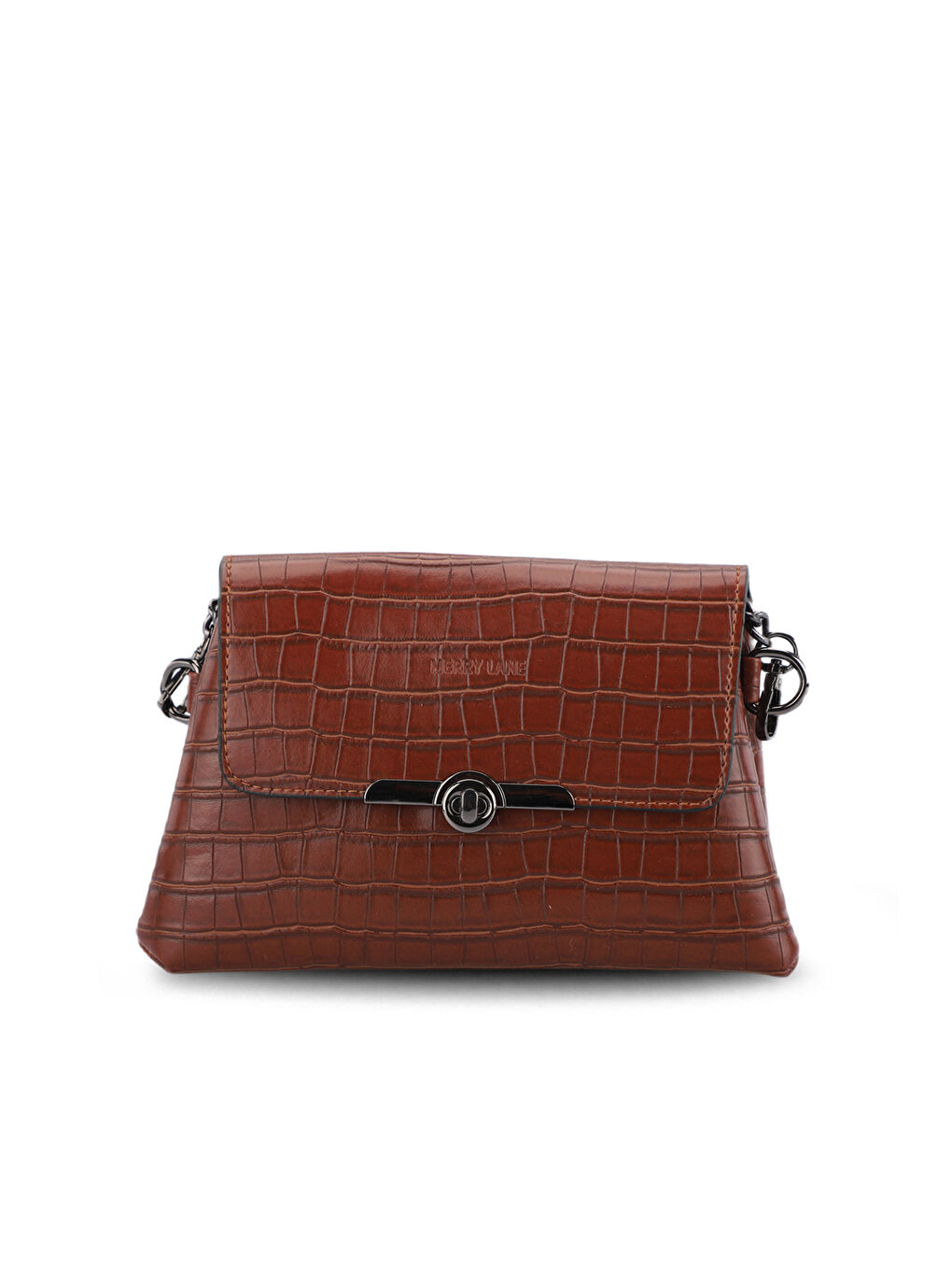 Kahverengi TORINO KROKO Kadın Omuz Çantası Taba