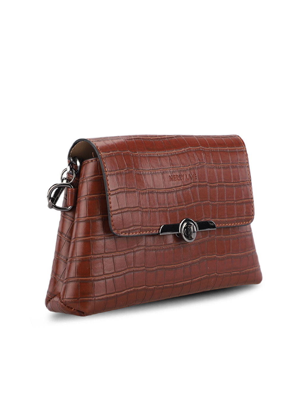 Kahverengi TORINO KROKO Kadın Omuz Çantası Taba-1