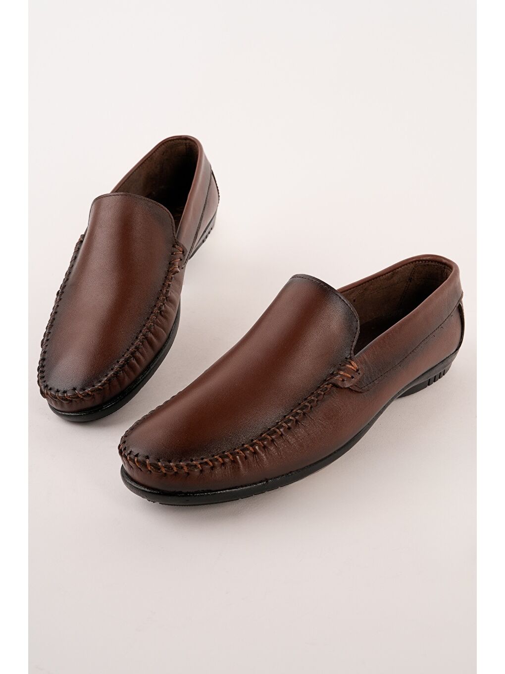 Kahverengi WİLLS Hakiki Deri Bağcıksız Erkek Günlük Klasik Loafer Ayakkabı