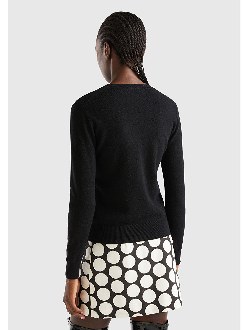 Kadın Siyah %100 Kaşmir Kazak-2