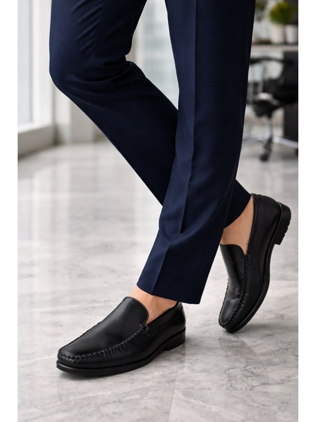 Siyah WİLLS Hakiki Deri Bağcıksız Erkek Günlük Klasik Loafer Ayakkabı-6