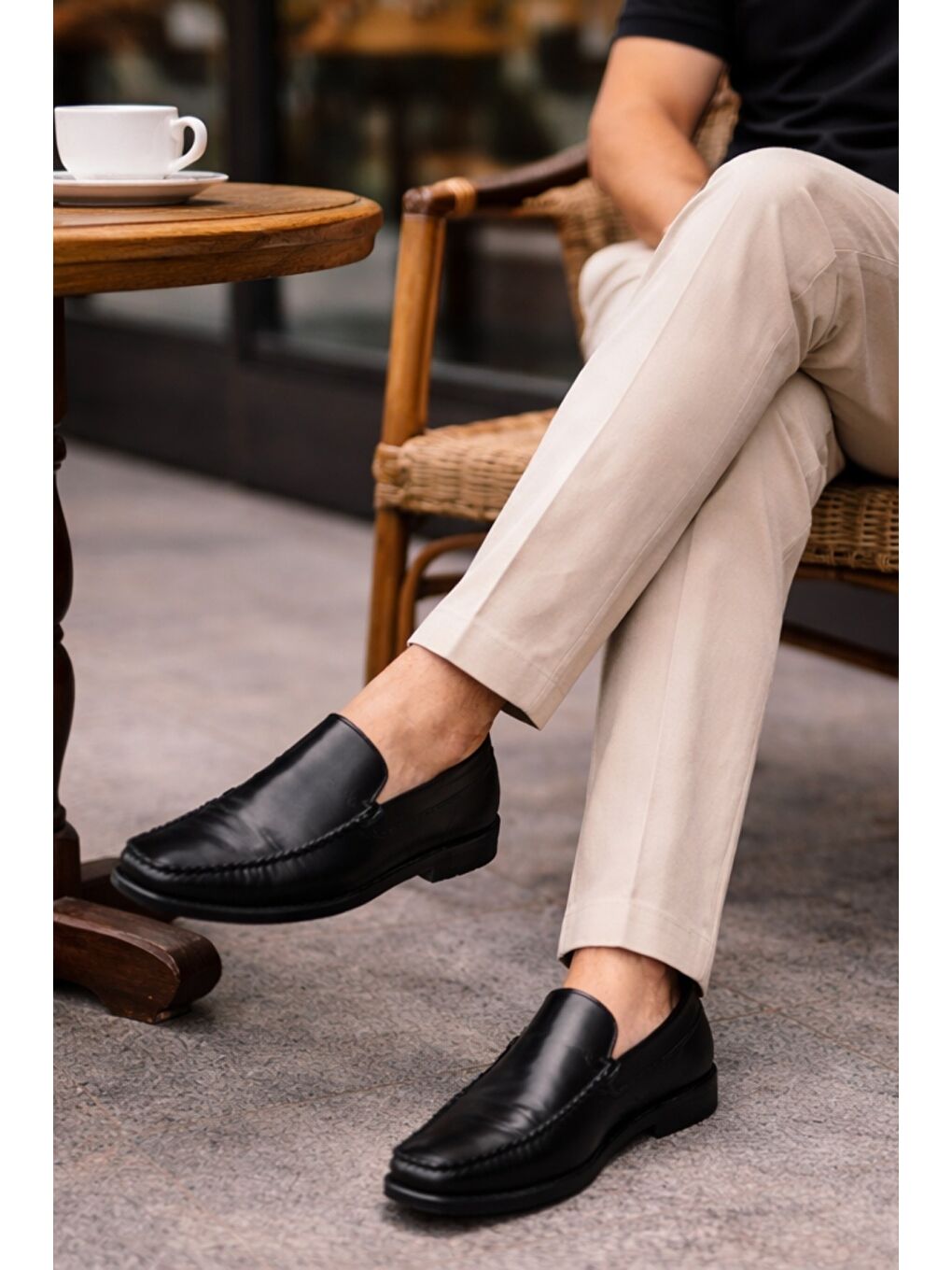 Siyah WİLLS Hakiki Deri Bağcıksız Erkek Günlük Klasik Loafer Ayakkabı-7