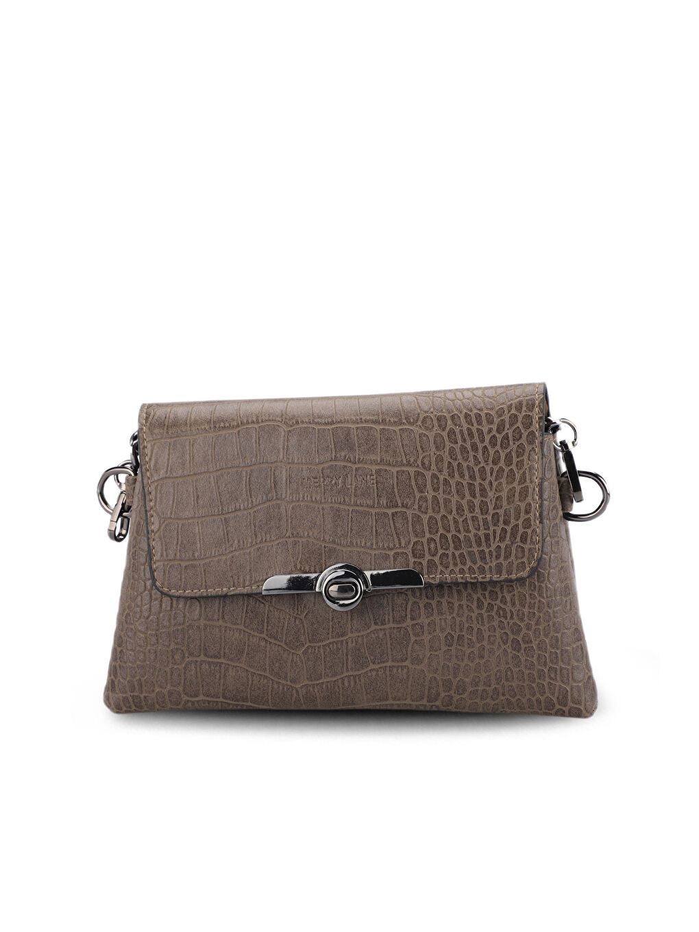 Bej TORINO KROKO Kadın Omuz Çantası Vizon