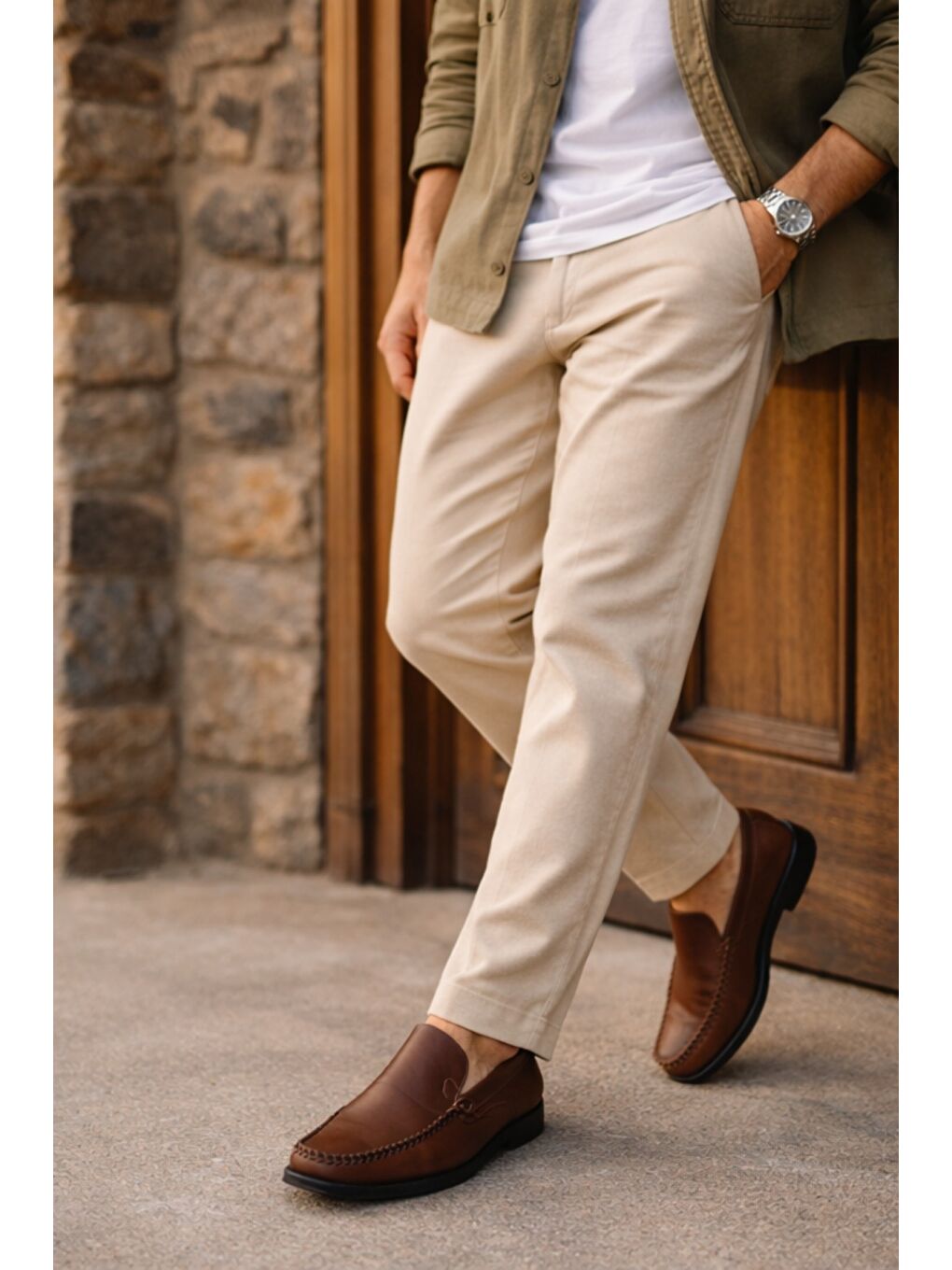 Kahverengi WİLLS Hakiki Deri Bağcıksız Erkek Günlük Klasik Loafer Ayakkabı-5