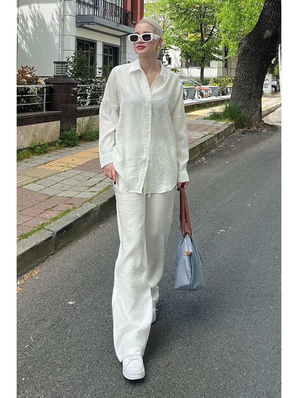 Beyaz Gömlek Pantolon İkili Takım MG2117-2