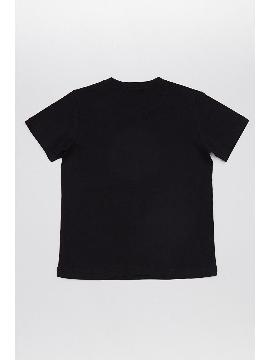 Siyah %100 Pamuk Yazı Baskılı Cepli Erkek Çocuk Tişört-1