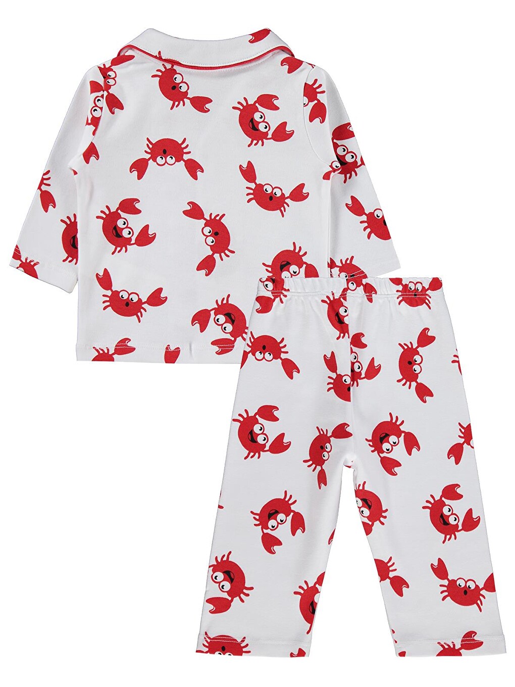 Baby Yengeç Empirme 6-18 Ay Pijama Takımı - Beyaz-2