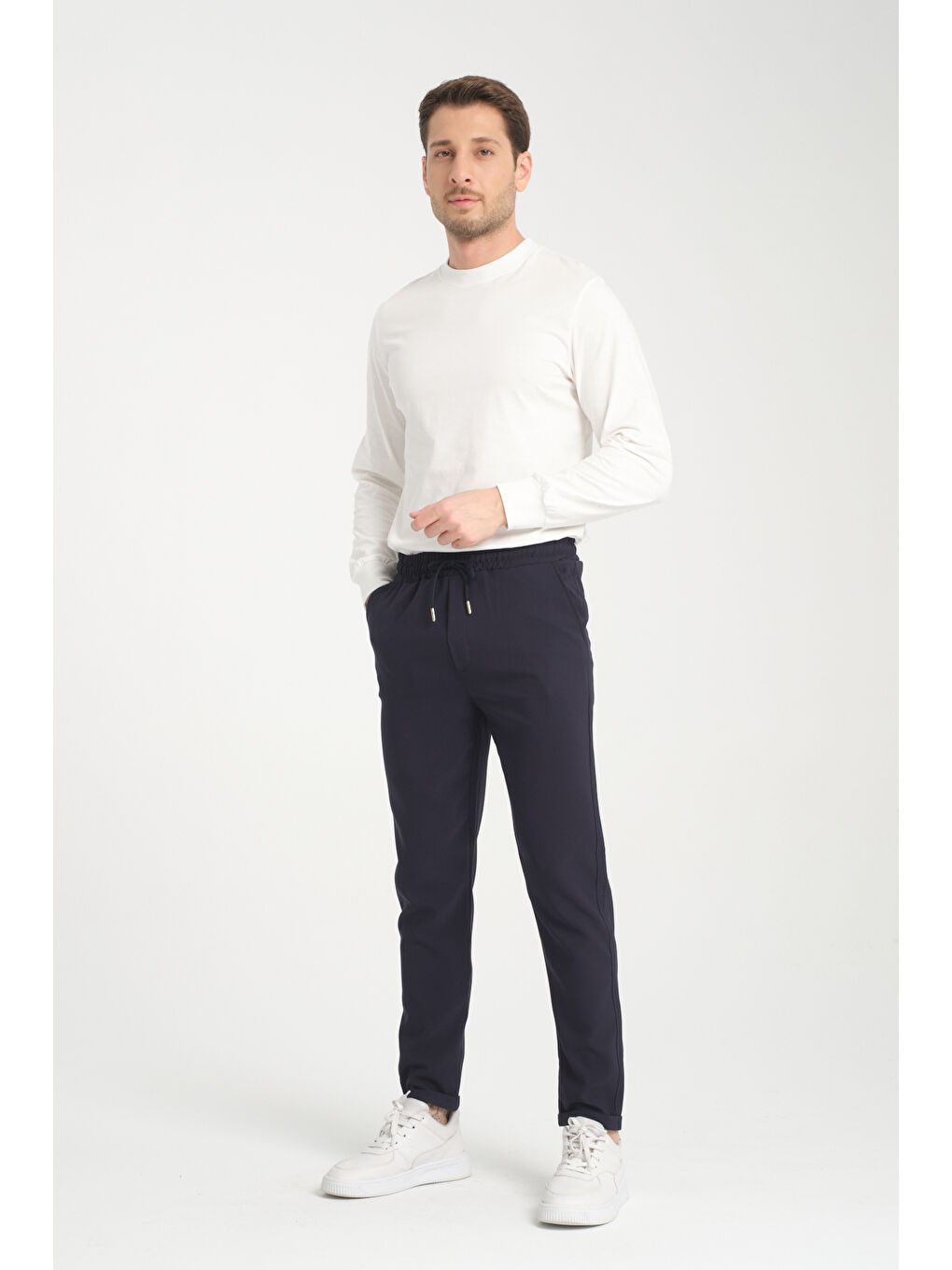 Lacivert Duble Paça Erkek Pantolon 3587-1