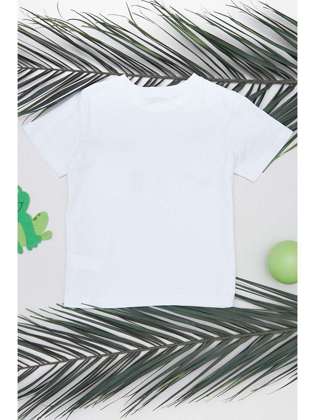 Beyaz %100 Pamuk Yazı Baskılı Cepli Erkek Çocuk Tişört-1