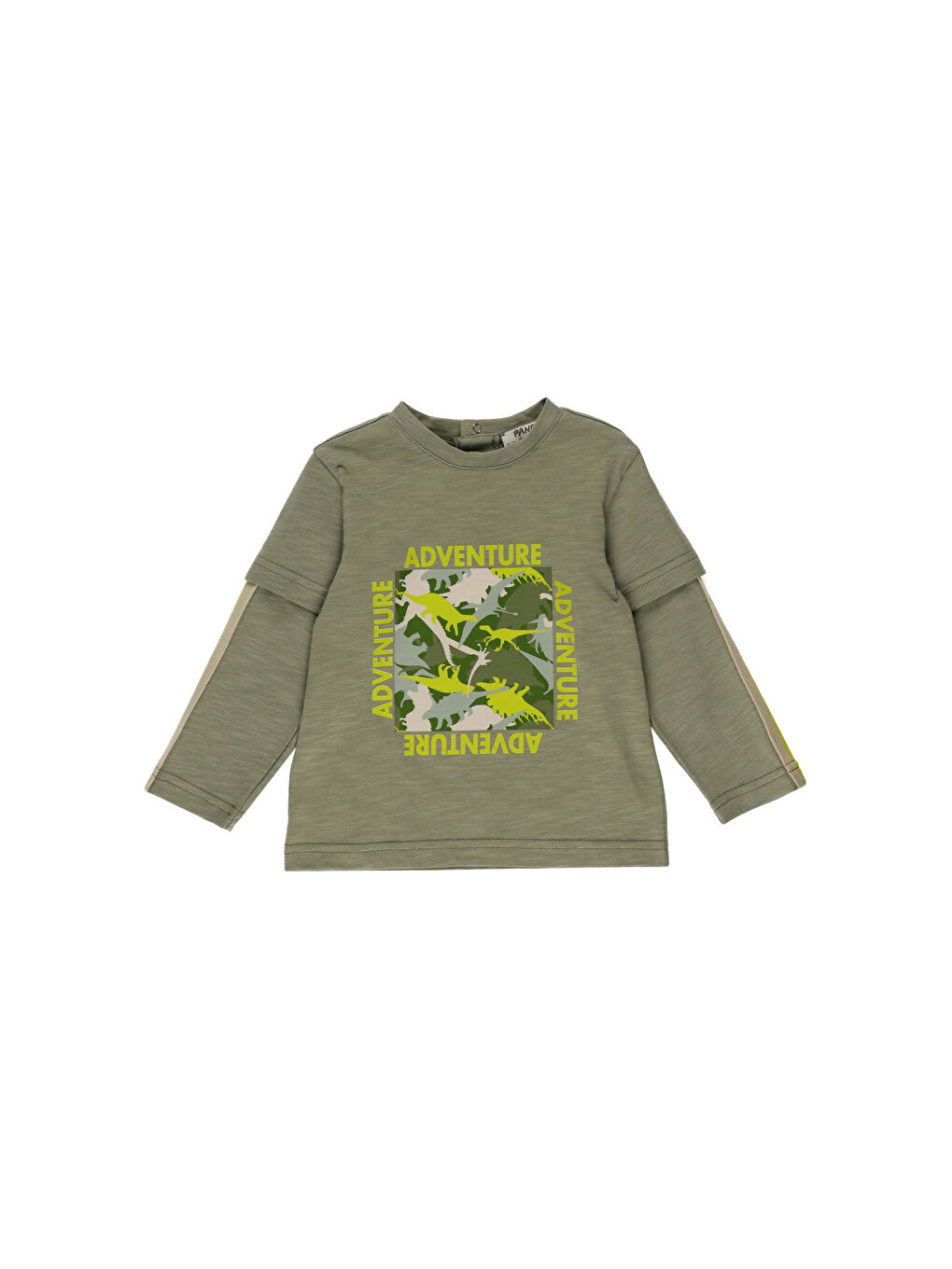 Yeşil Erkek Çocuk Baskılı Uzun Kollu Tişört
