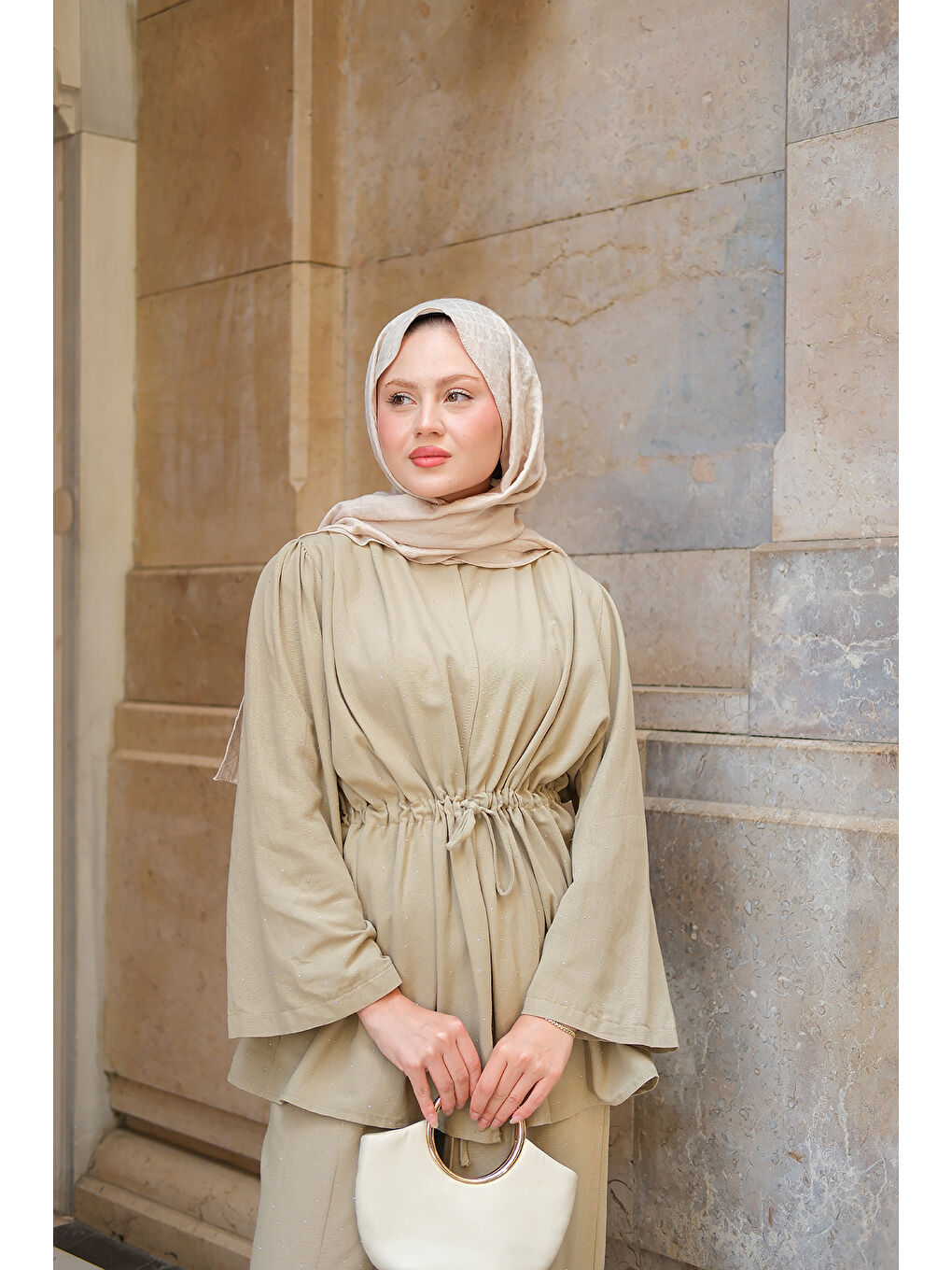 Kadın Taş Detaylı İkili Takım Küf Yeşil-3