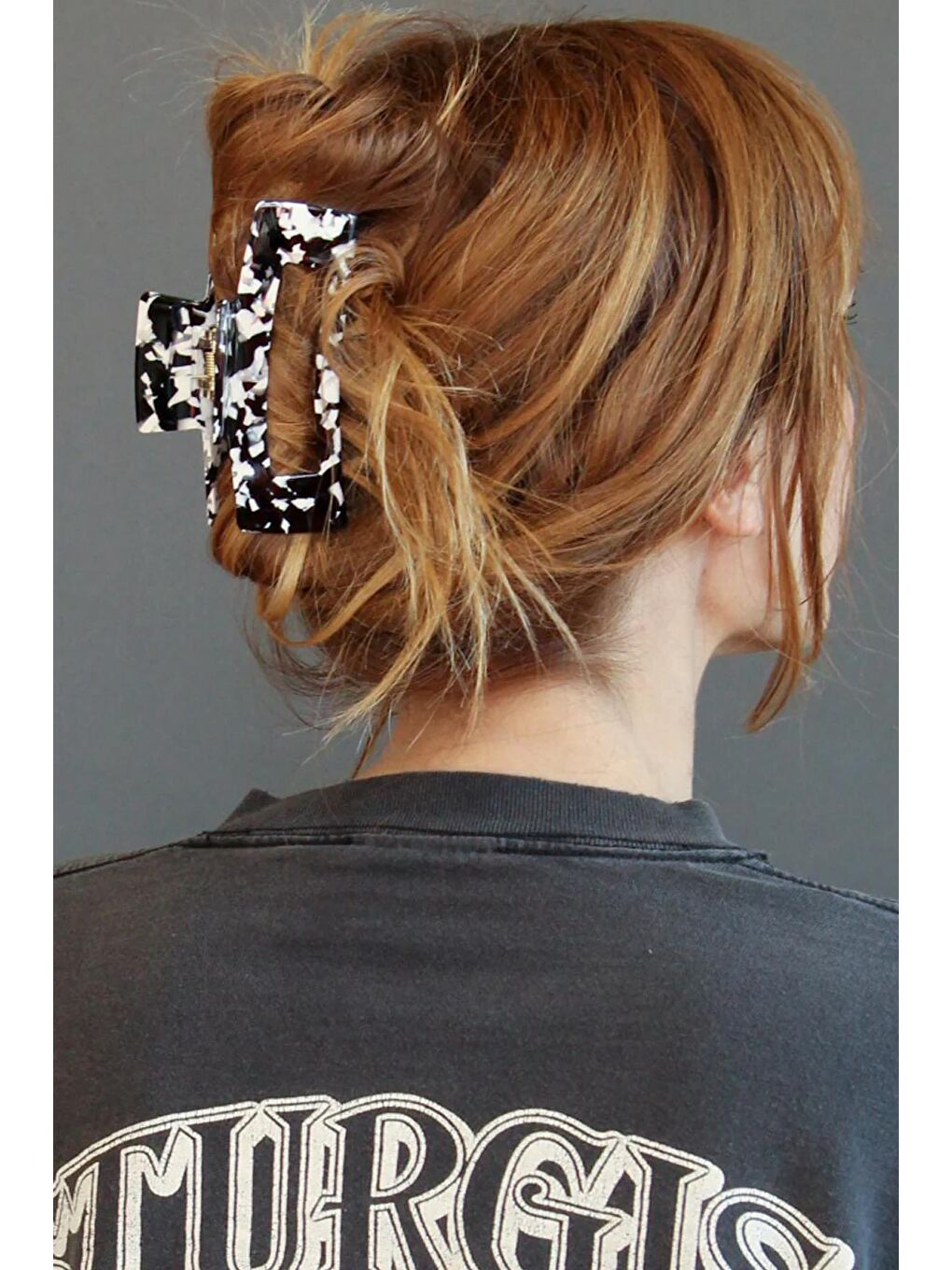 Milky Moo Siyah Beyaz Mermer Desenli Lüks Asetat Dikdörtgen Toka-1