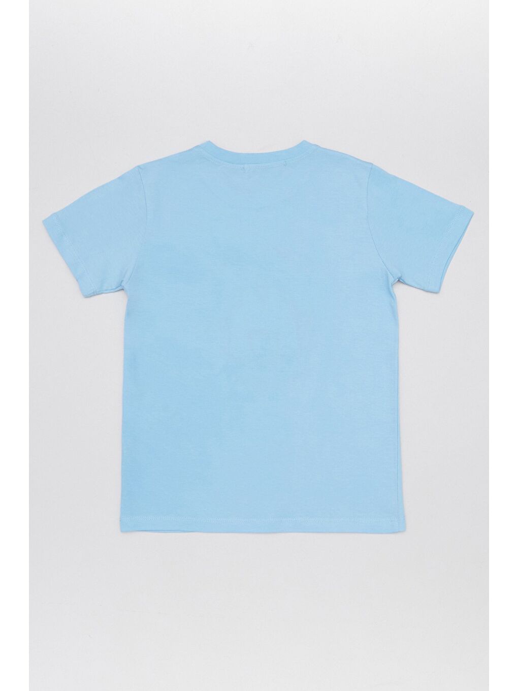 Mavi %100 Pamuk Dürbün Nakışlı Erkek Çocuk Tişört-1