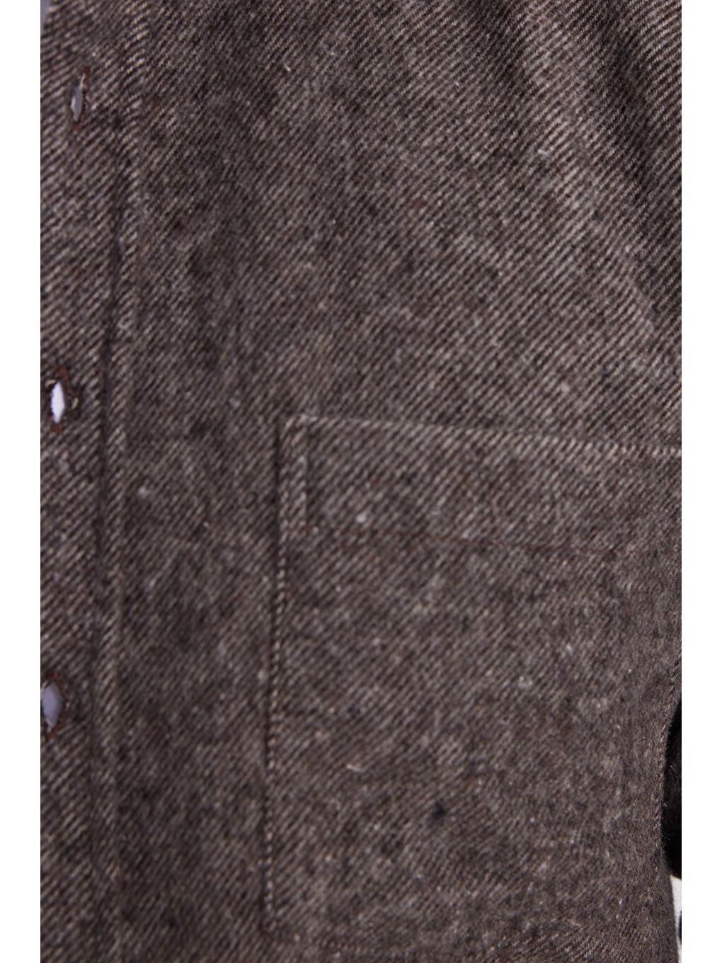 Erkek Regular Fit Klasik Kesim Düz Cepli Koyu Kahverengi Oduncu Gömlek-5