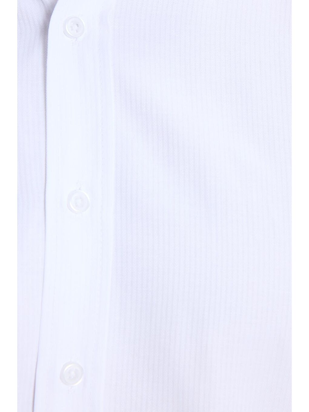 Modern Slim Fit Uzun Kollu Pamuklu Kolay Ütü Armürlü Beyaz Erkek Gömlek-6