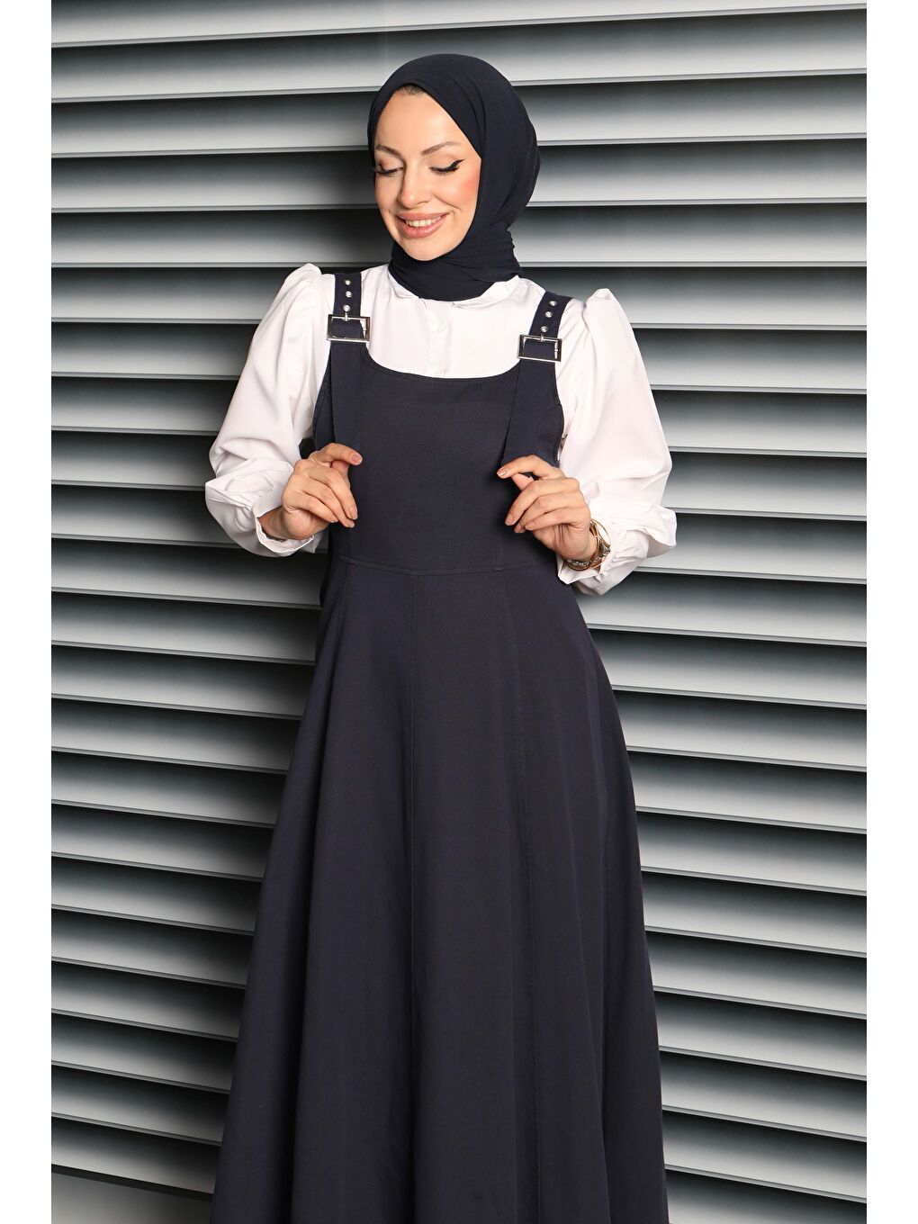 Askılı Gabardin Salopet Lacivert - 27832-LACIVERT