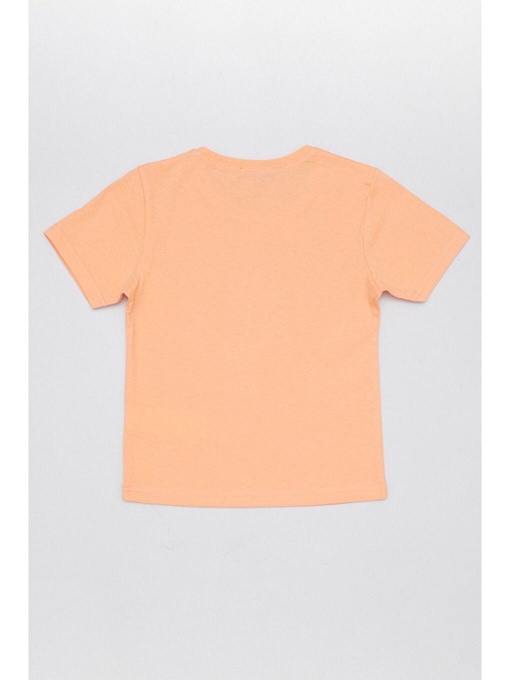 Turuncu %100 Pamuk Uzay Mekiği Baskılı Bisiklet Yaka Erkek Çocuk Tişört-1