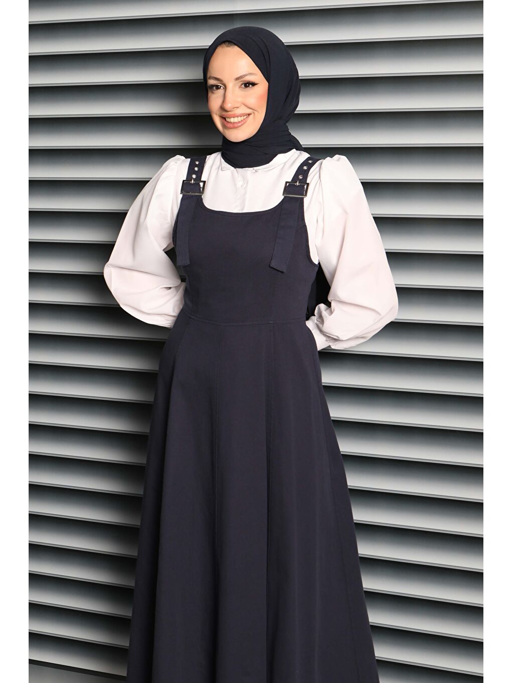 Askılı Gabardin Salopet Lacivert - 27832-LACIVERT-3