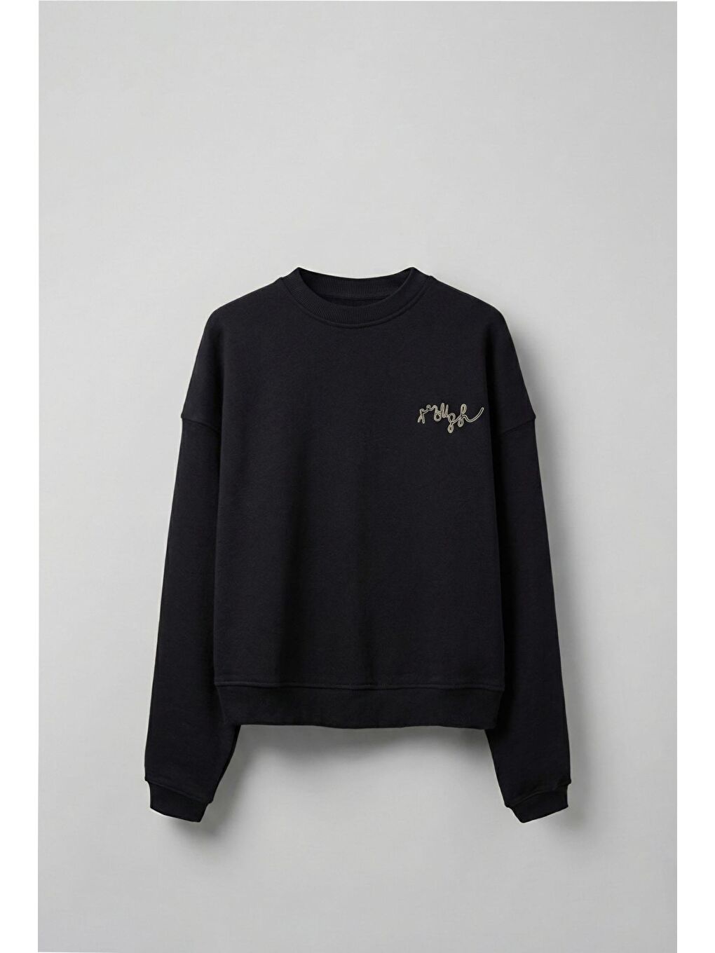 Erkek Premium Nakış Detaylı Limited Sweatshirt Siyah