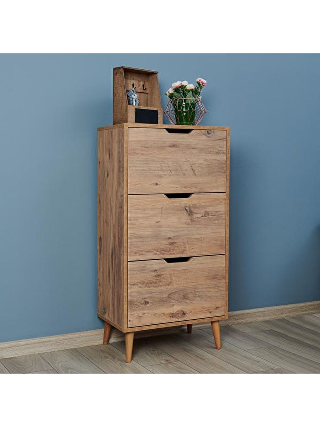 Kahverengi Rovigo 3 Kapaklı Çok Amaçlı Dolap - Atlantik Çam-1