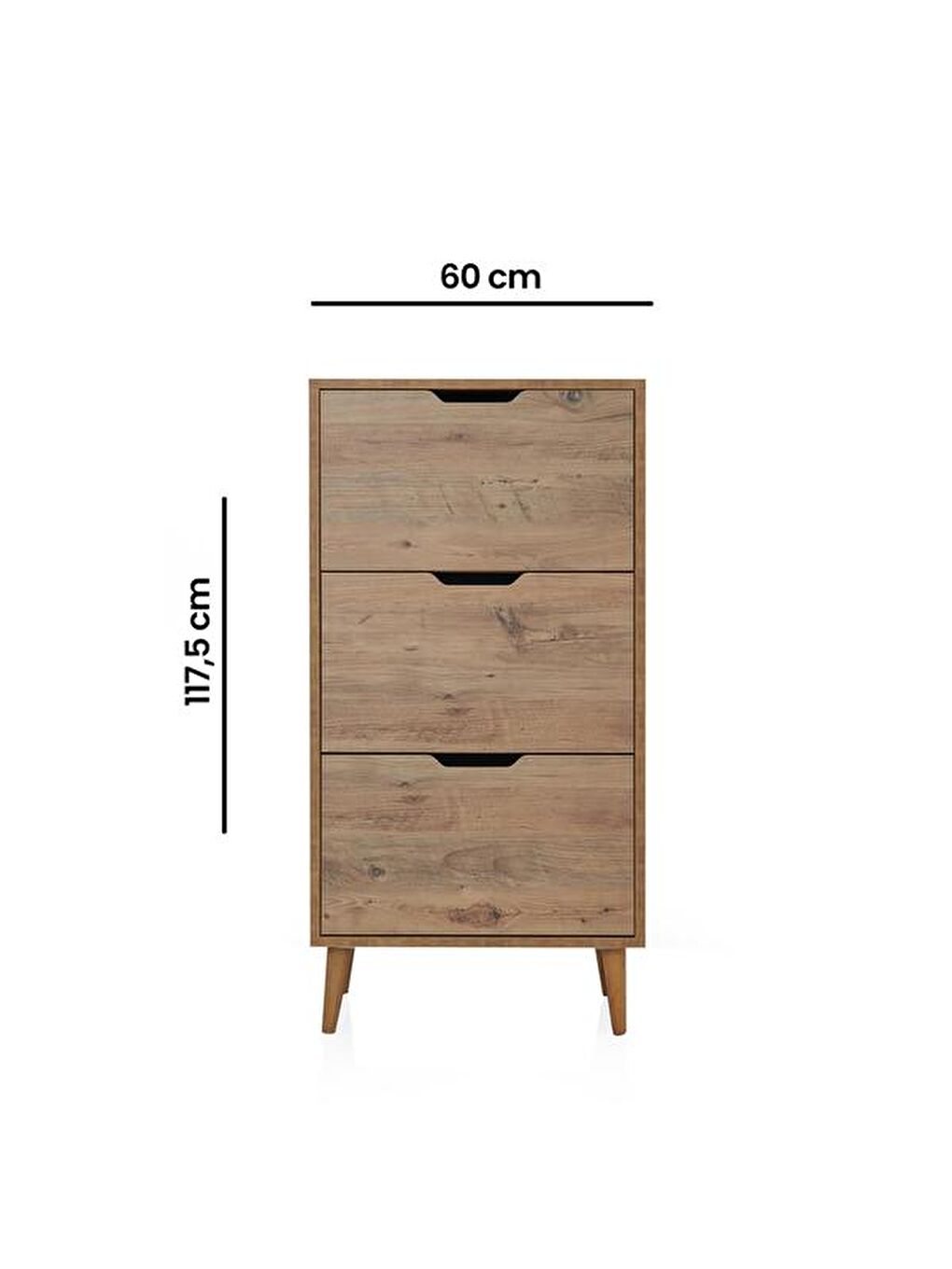 Kahverengi Rovigo 3 Kapaklı Çok Amaçlı Dolap - Atlantik Çam-8