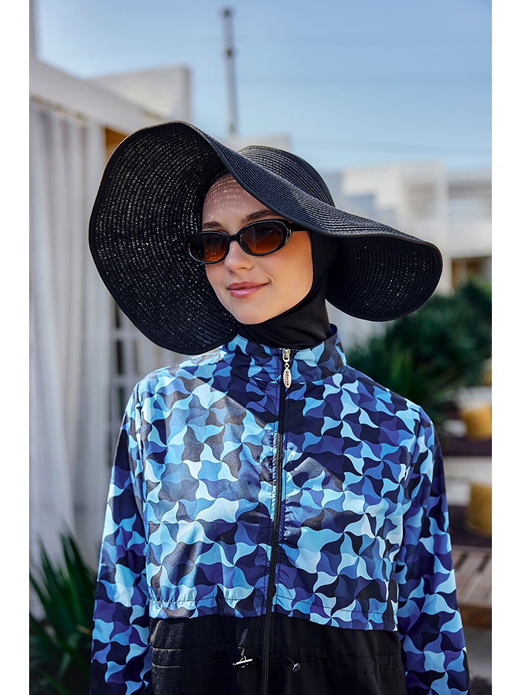 Tam Kapalı Tesettür Mayo Siyah R5100 Su-1