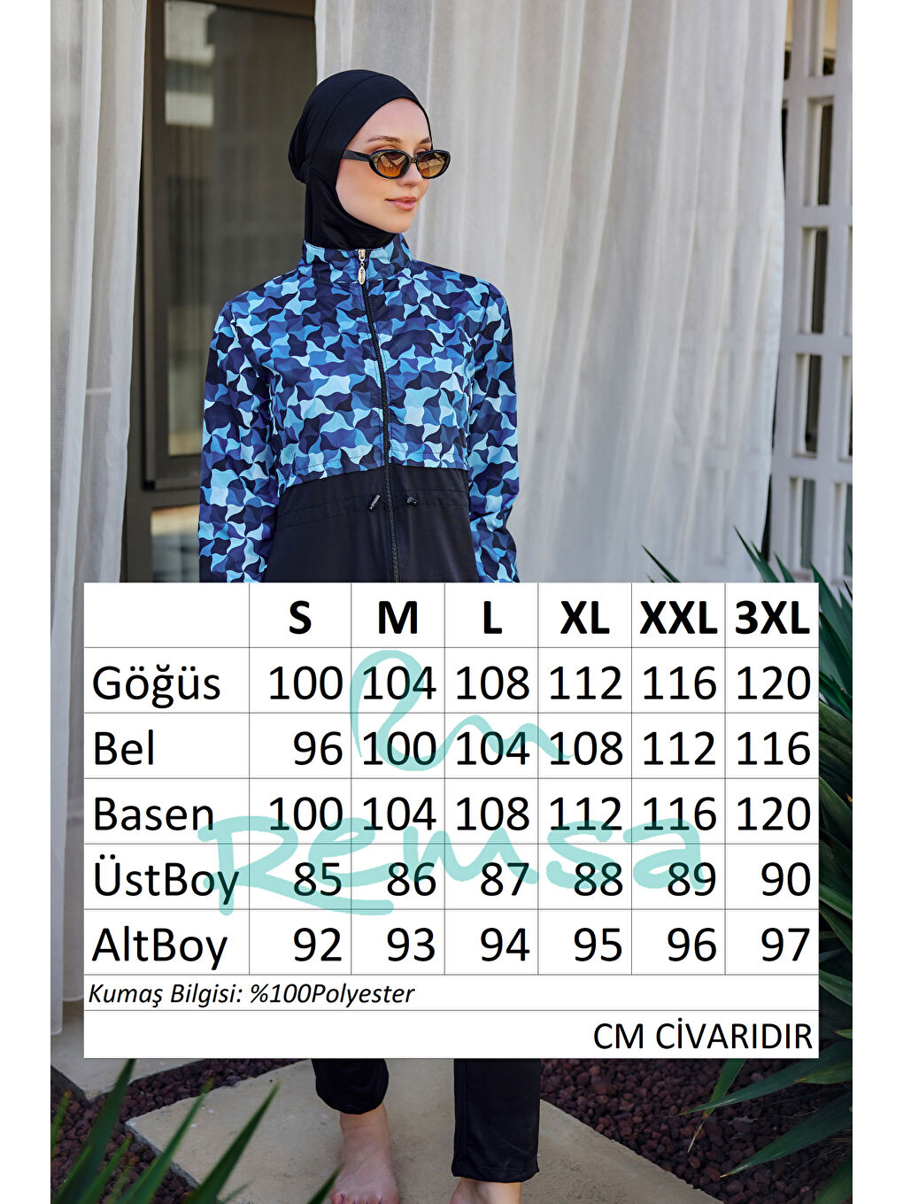 Tam Kapalı Tesettür Mayo Siyah R5100 Su-4