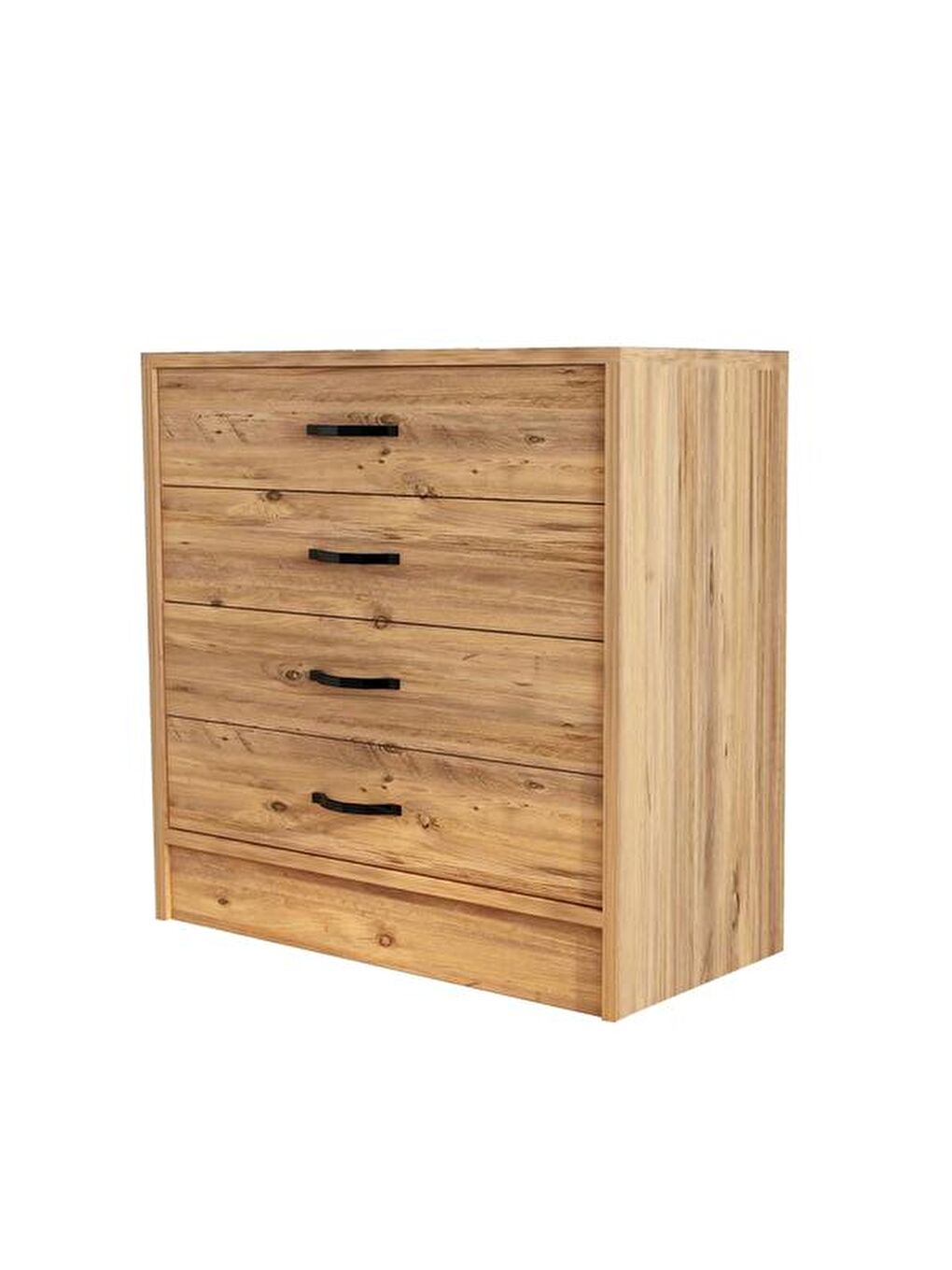 Kahverengi Amor 4 Çekmeceli Şifonyer - Atlantik Çam - 86 cm-1