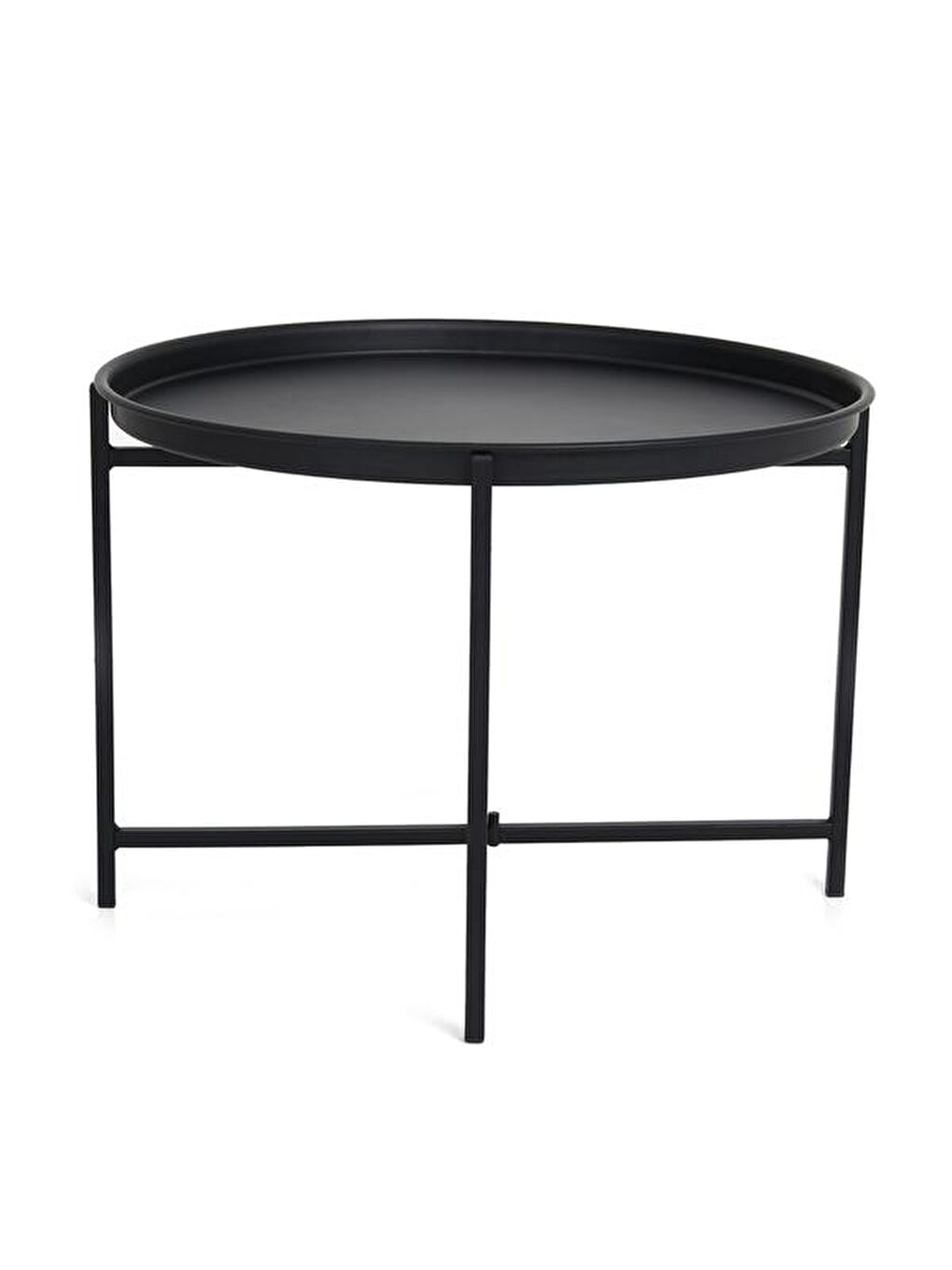 Modern Katlanır Orta Sehpa - Siyah-2