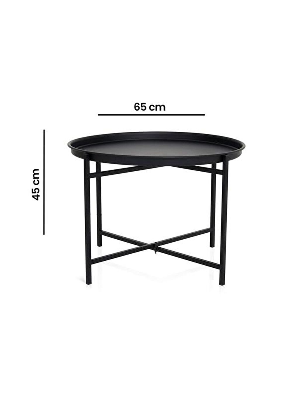 Modern Katlanır Orta Sehpa - Siyah-5