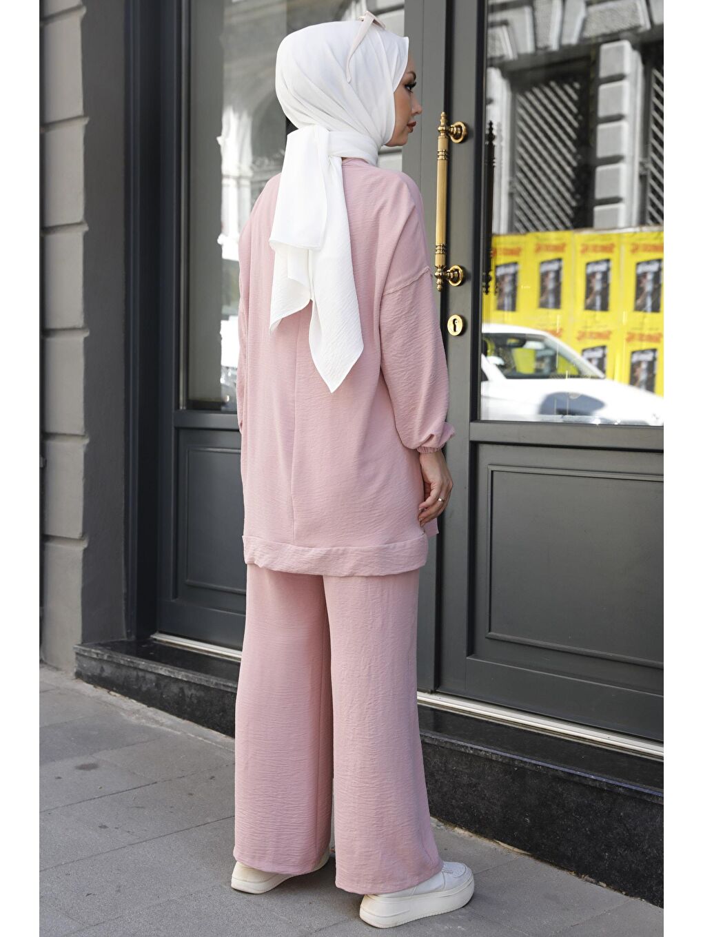 TOFİSA Pembe Düz Orta Pembe Tunik Kadın Pantolon - 10542 - 4