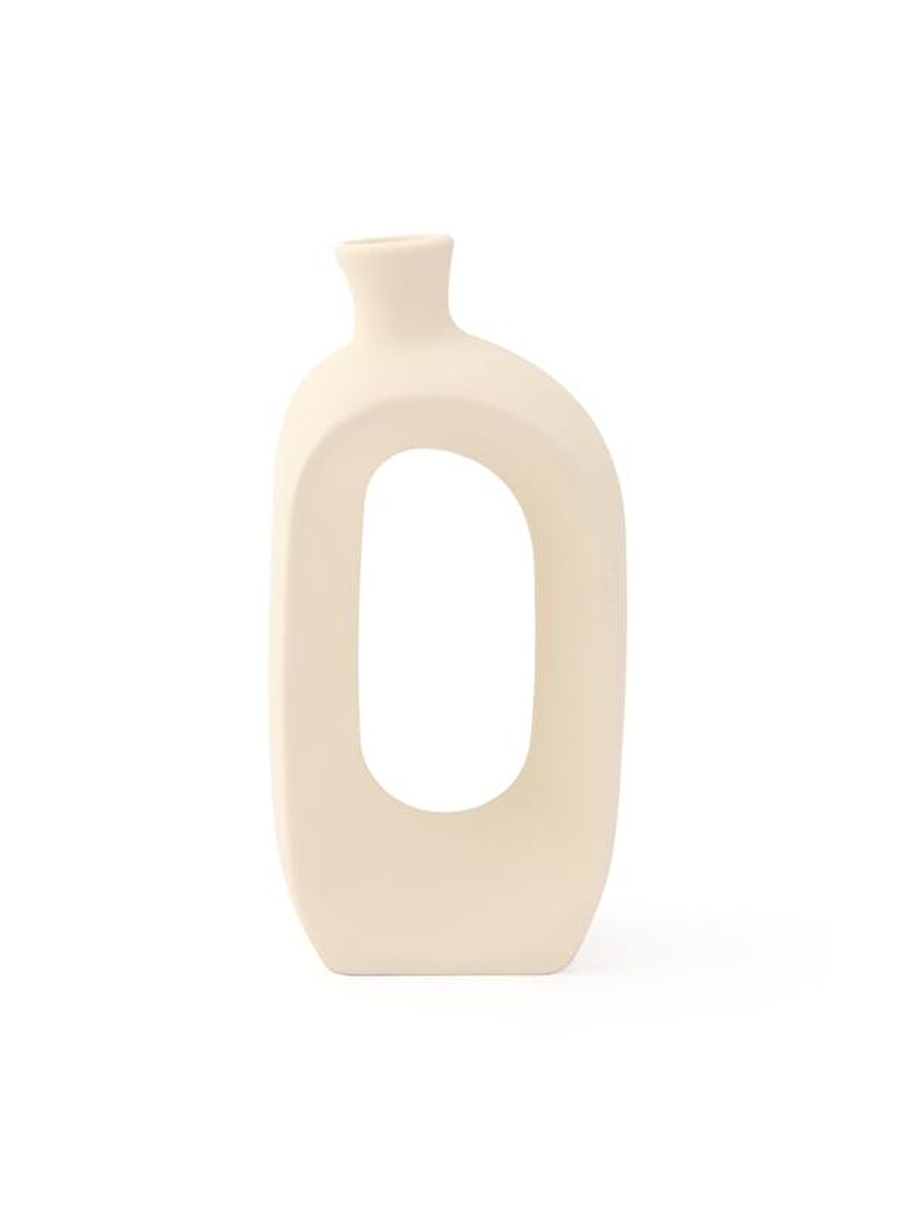 Ekru Doha Vazo - Krem - 25 cm