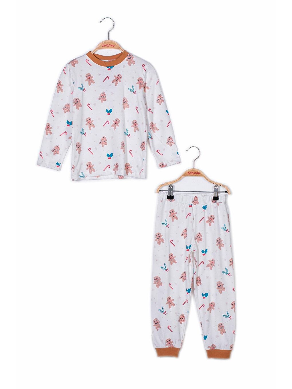 ZEYLAND Ekru Kız Çocuk Kurabiye Desenli Pijama Takımı - 2