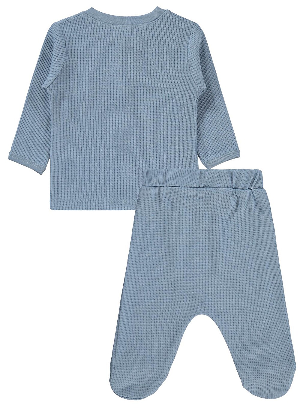 Baby Hilal Baskılı 1-9 Ay Pijama Takımı - Mavi-3