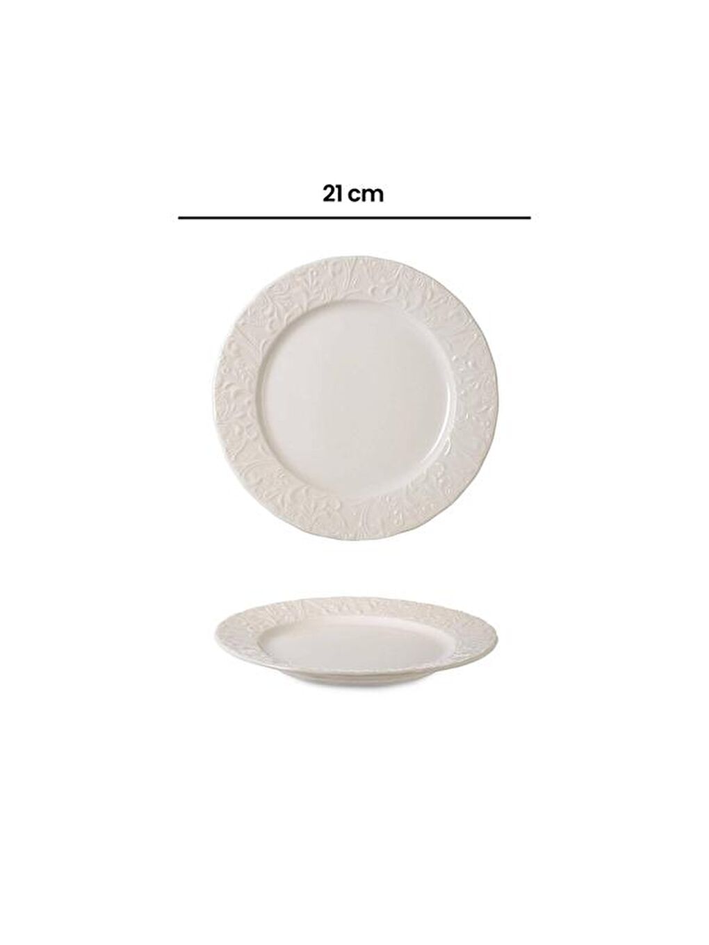 Beyaz 07996 Pera Tatlı Tabağı - 21 cm-1