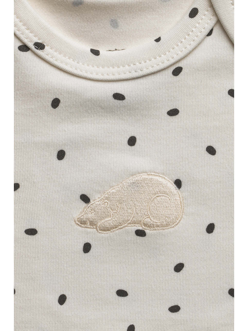 Beyaz Kutup Ayısı Nakışlı Uzun Kollu Çıtçıtlı Bebek Body-3