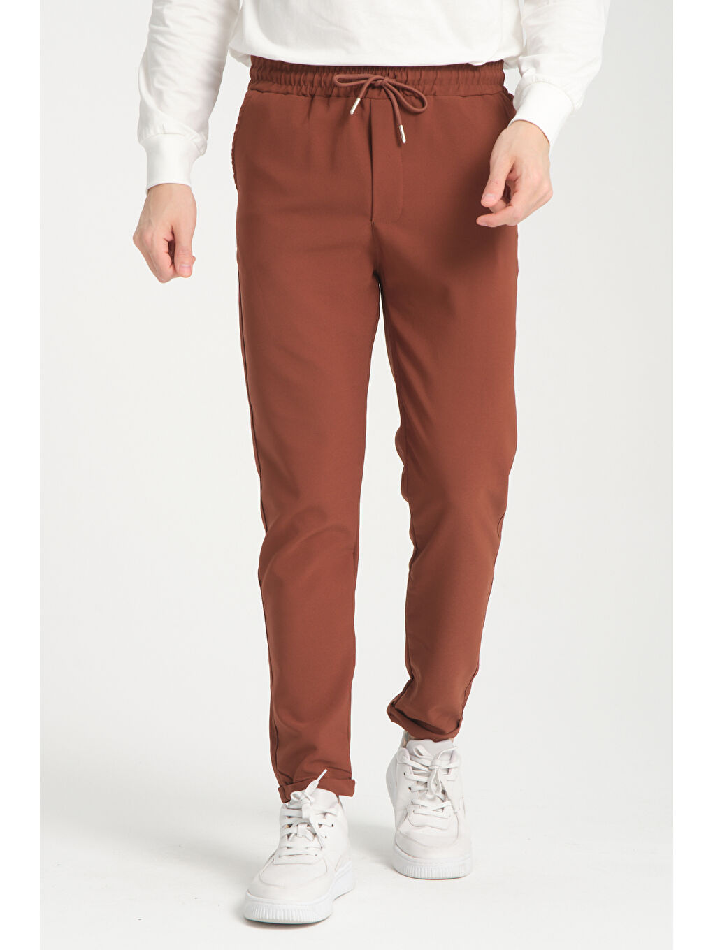 Kahverengi Duble Paça Erkek Pantolon 3587
